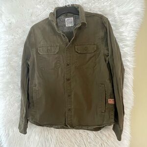 Devil-Dog Dungarees Men’s Canvas Button Down Long Sleeve Shirt Jacket. Small